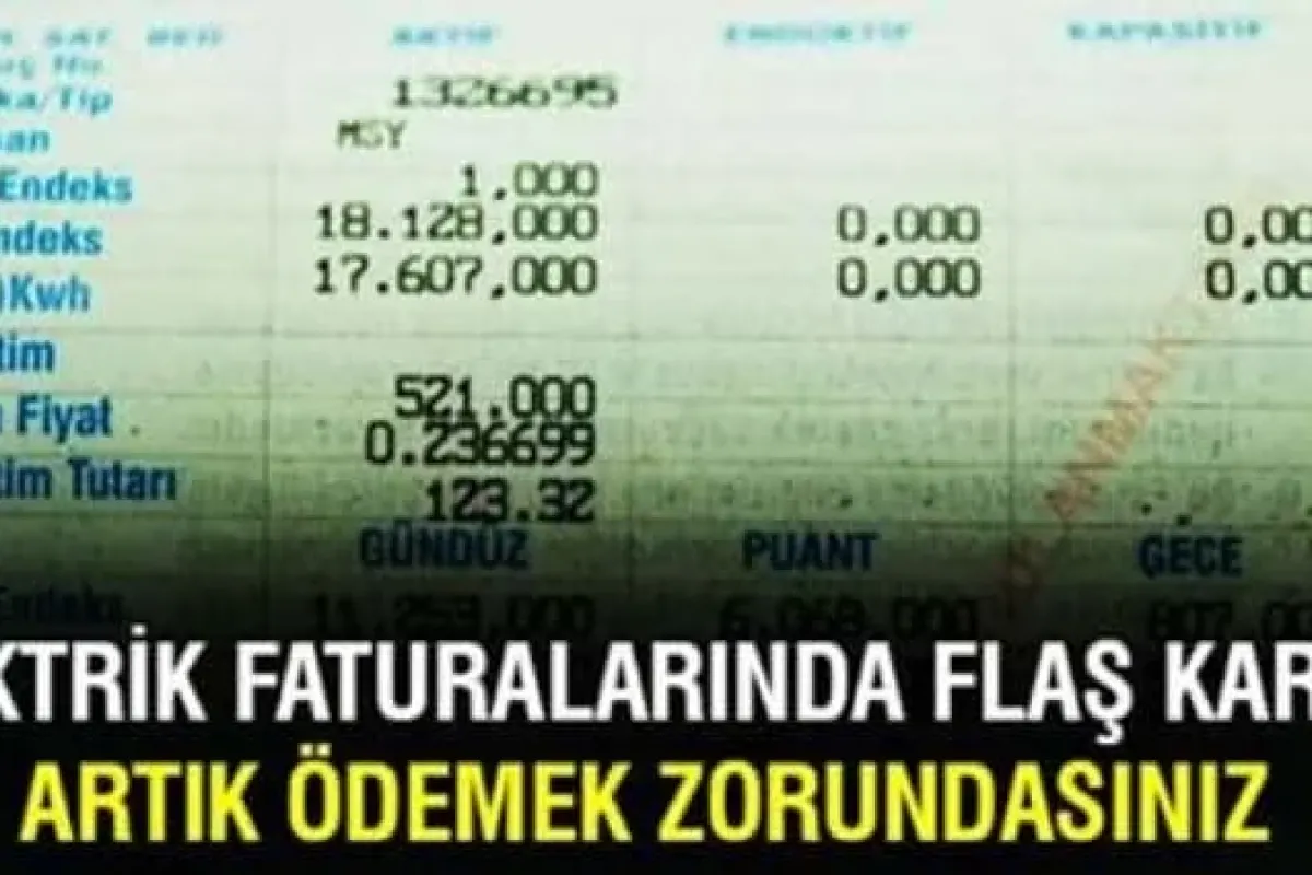 Elektrik faturalarıyla ilgili önemli karar çıktı