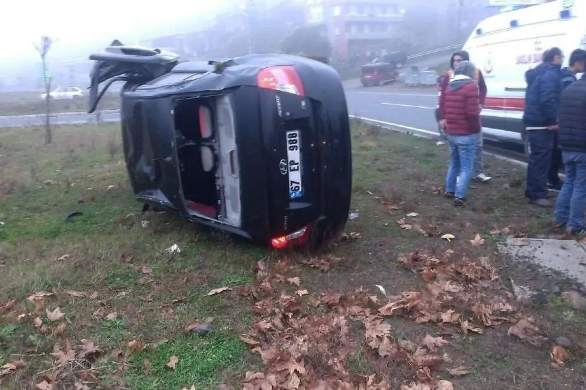 Yoldan çıkan otomobil takla attı: 1 yaralı