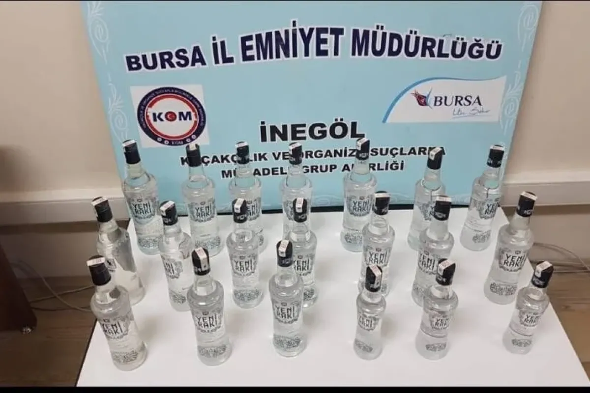 İnegölde kaçak içki operasyonu