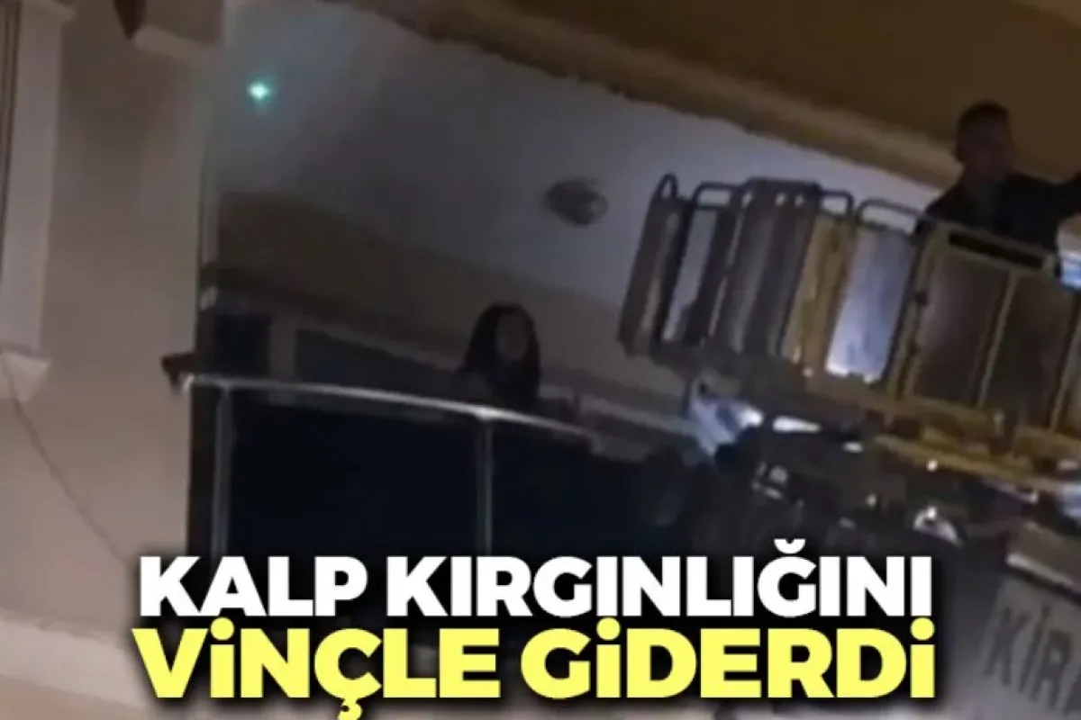 Kalp kırgınlığını vinçle giderdi