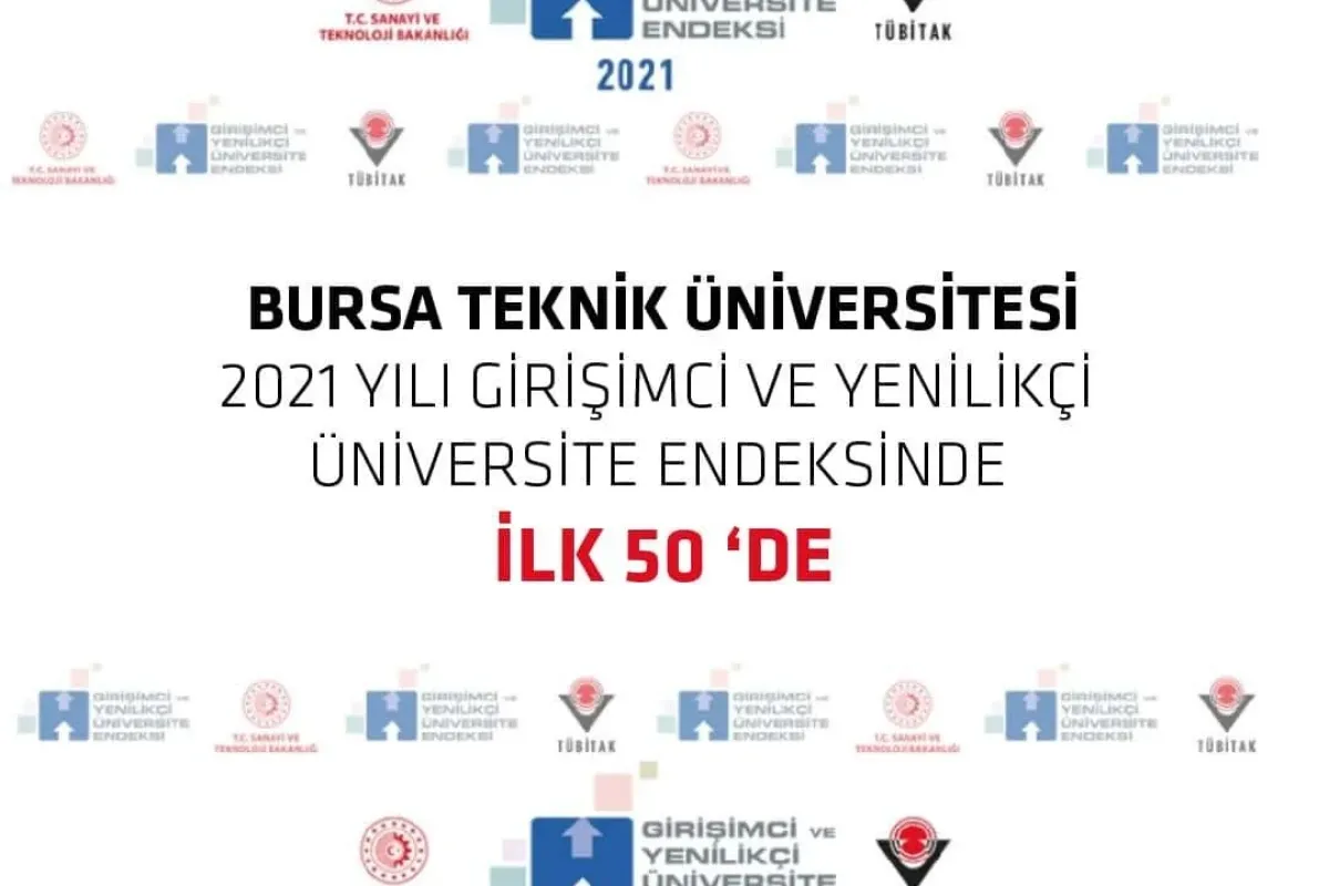 BTÜ, TÜBİTAK 2021 yılı Girişimci ve Yenilikçi Üniversite Endeksinde ilk 50de