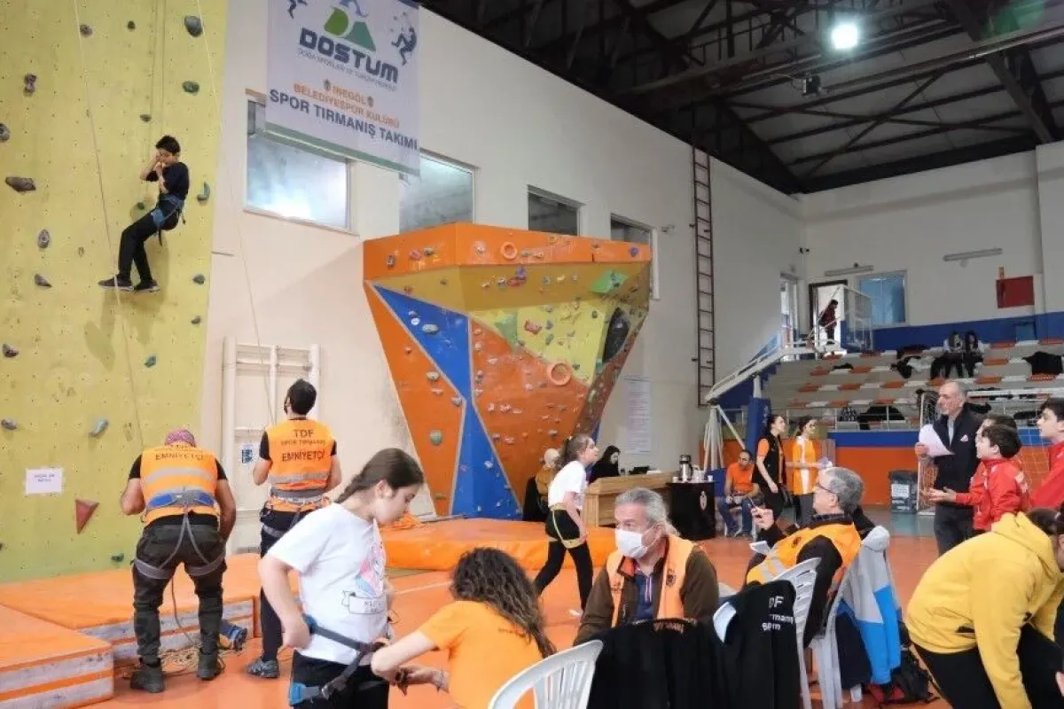 İnegölde tırmanış yarışları nefes kesti