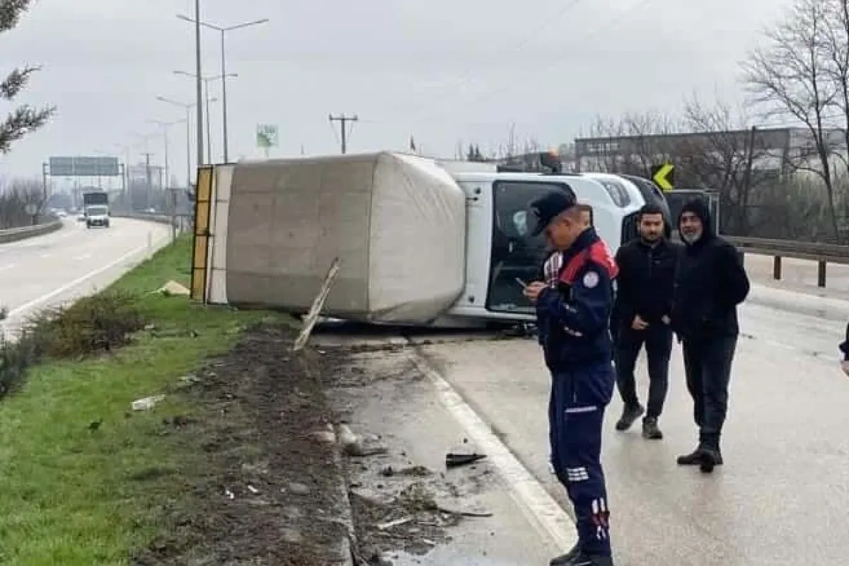 İnegöl'de korkutan kaza; 1 yaralı