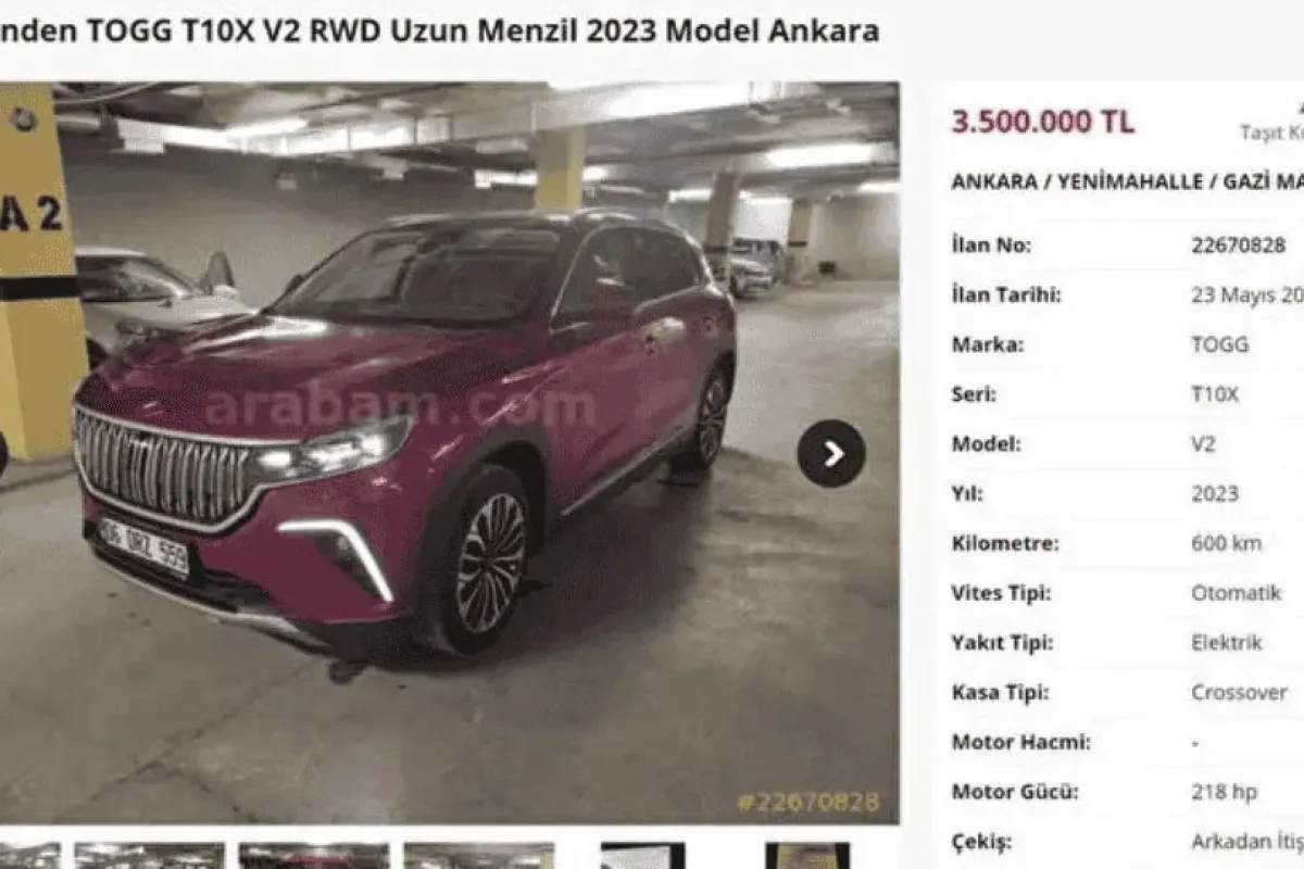 Aldığı TOGG'u satılığa çıkartan bakın kimmiş