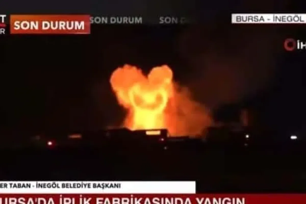Canlı yayında fabrika böyle patladı