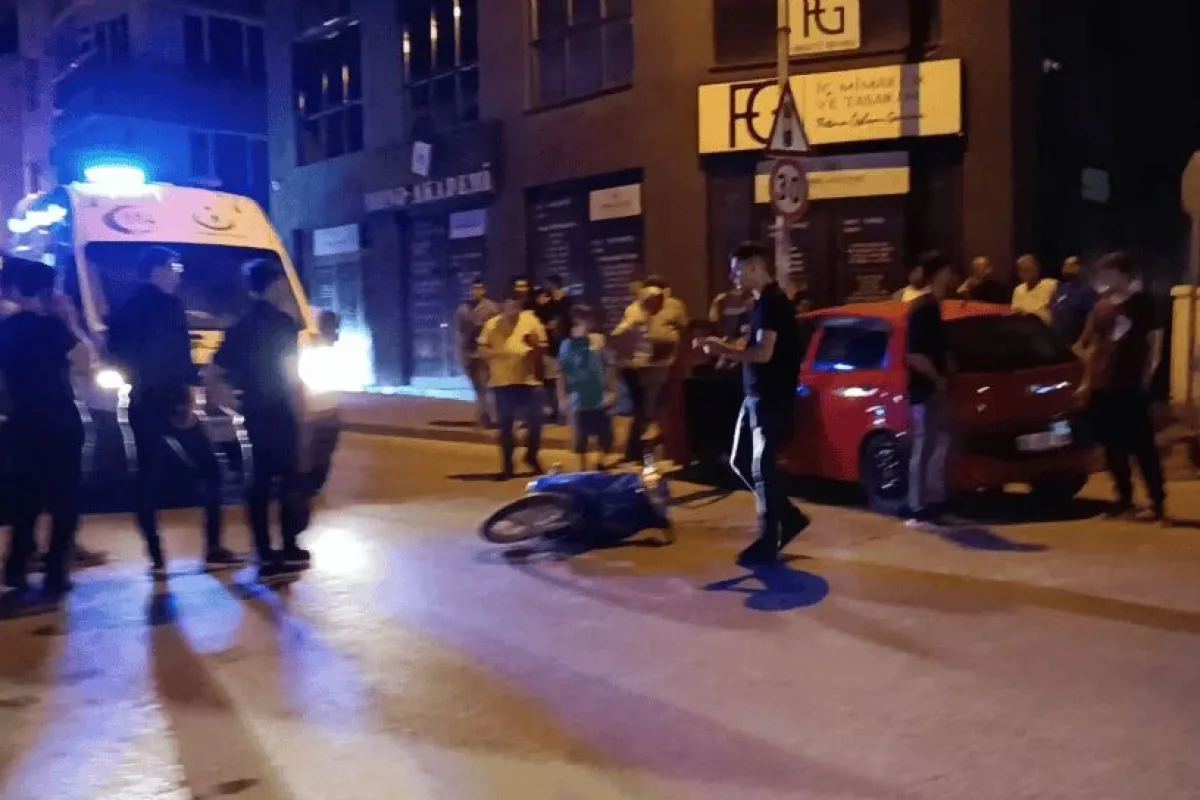 Önce motora sonra direğe çarptı