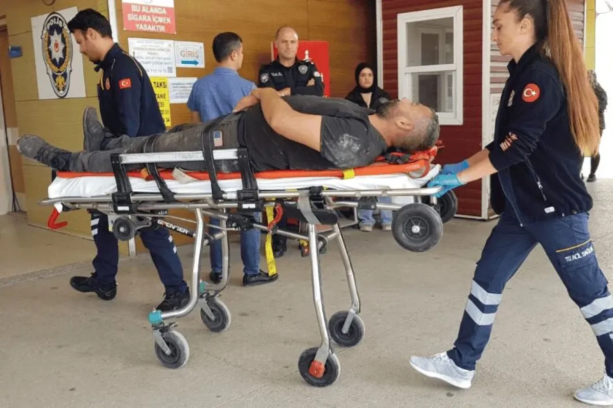 Dengesini kaybeden işçi hastanelik oldu