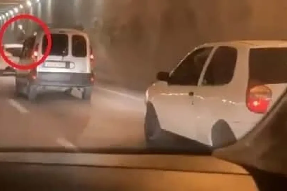Düğün konvoyu tehlike saçtı... Tünelde arka arkaya ateş açtı