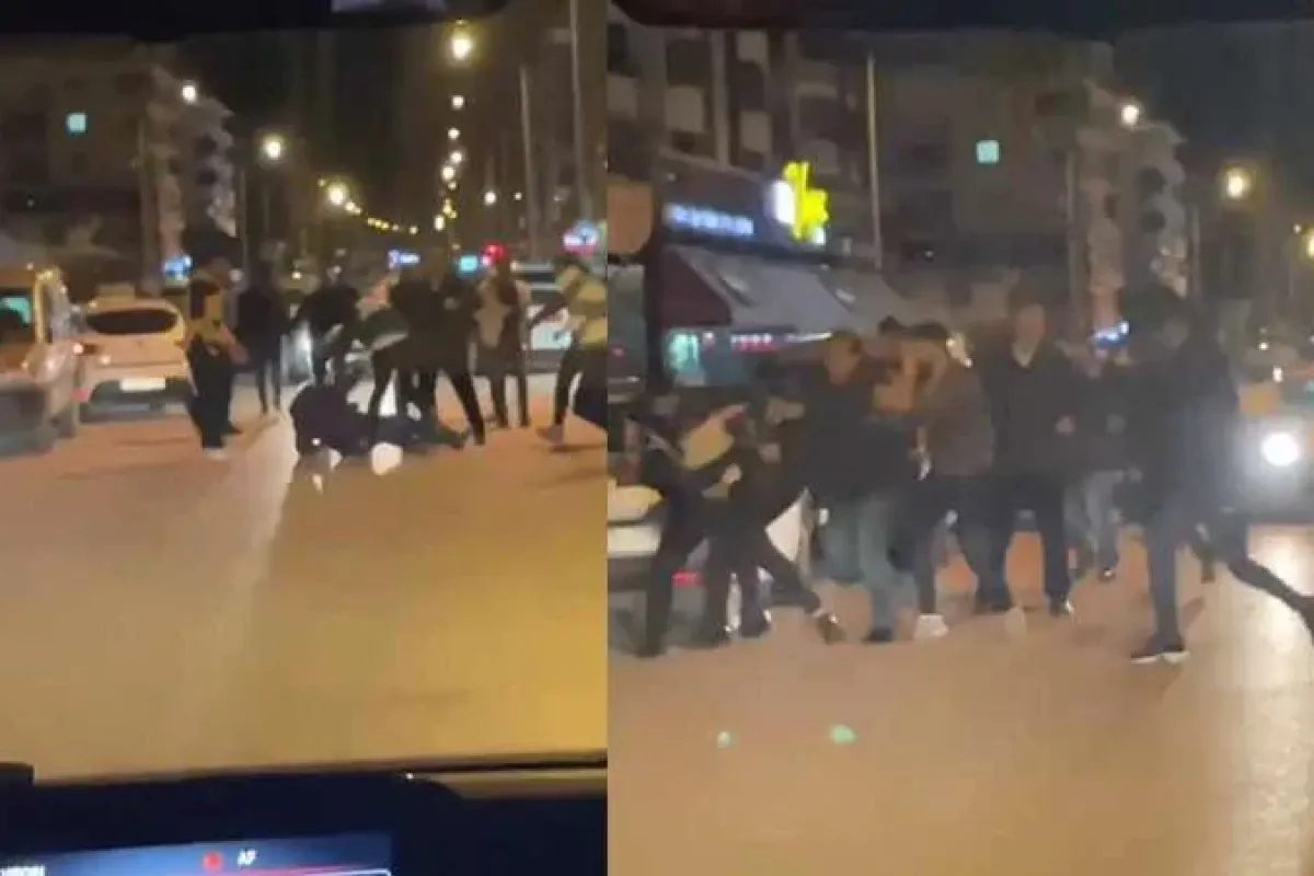 Yol verme kavgasında sokağı ringe çevirdiler