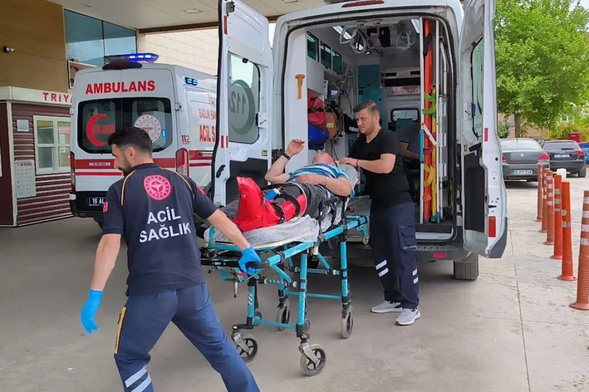 İnegöl'de talihsiz işçi acı içinde acile getirildi!