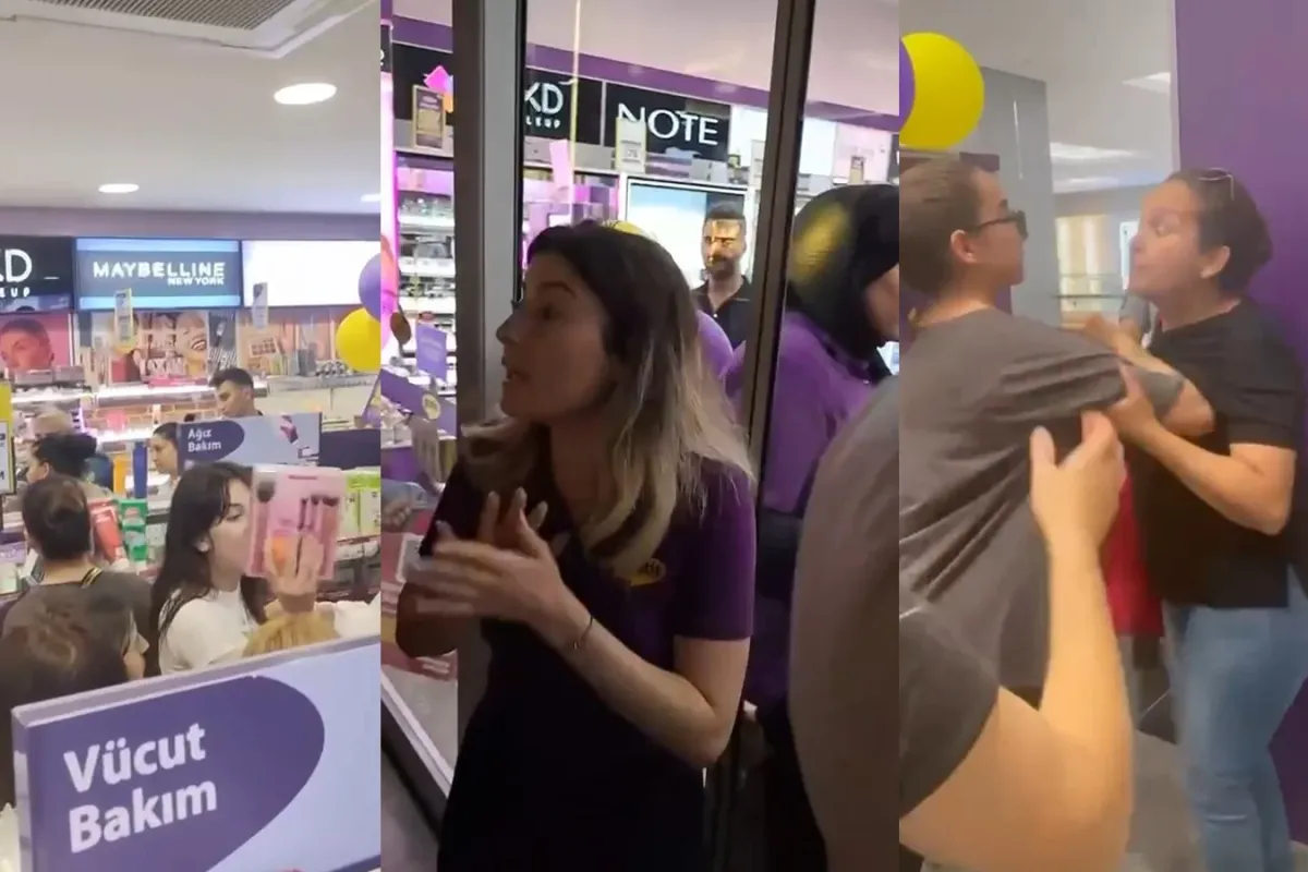 Kadınlar birbirine girdi! Alışveriş çılgınlığı