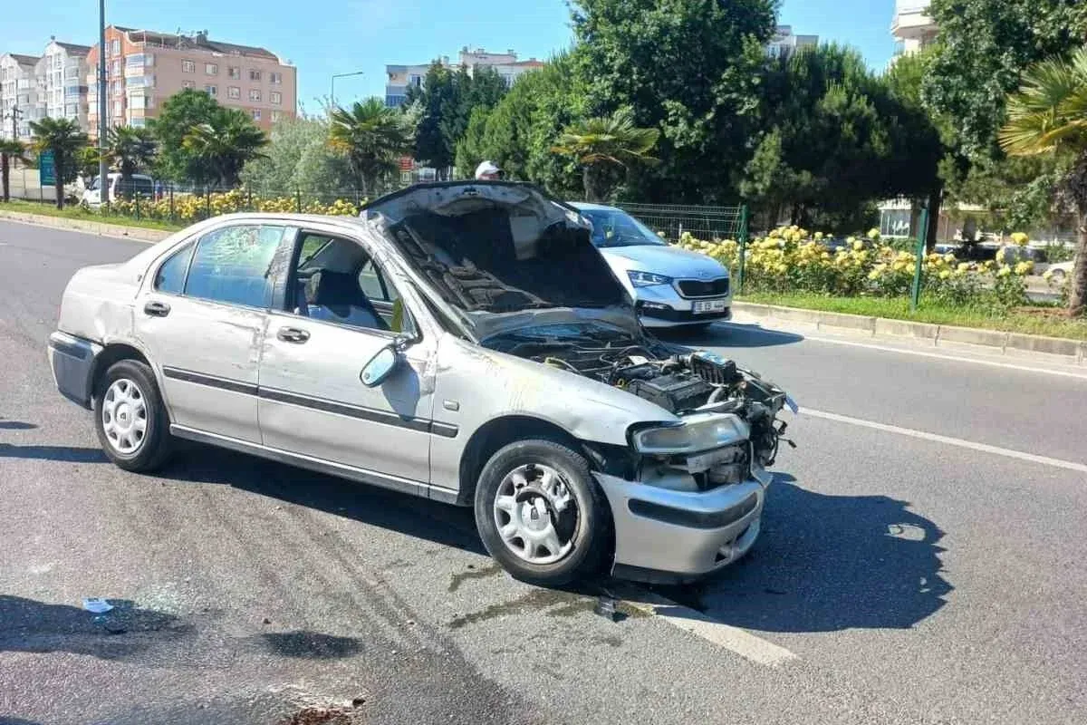 Takla atan araçta 3 kişi yaralandı