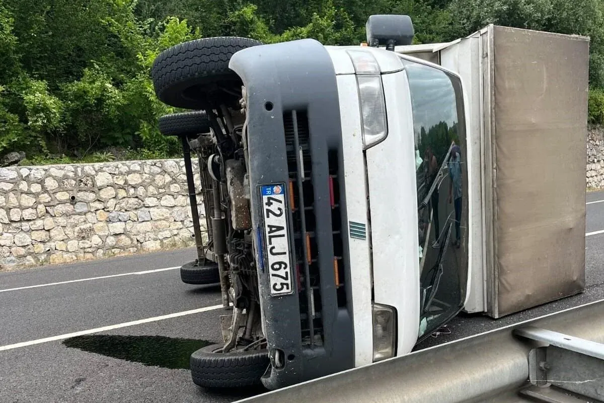 Bursada kamyonet devrildi : 3 yaralı