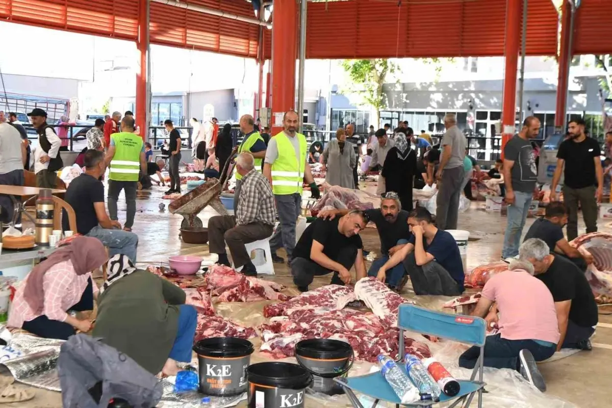 Osmangazide kurbanlıklar hijyenik ortamlarda kesildi