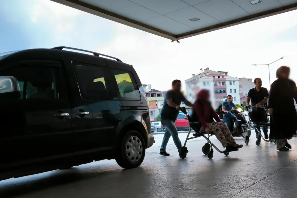 Ağaçtan düşen kadın hastanelik oldu