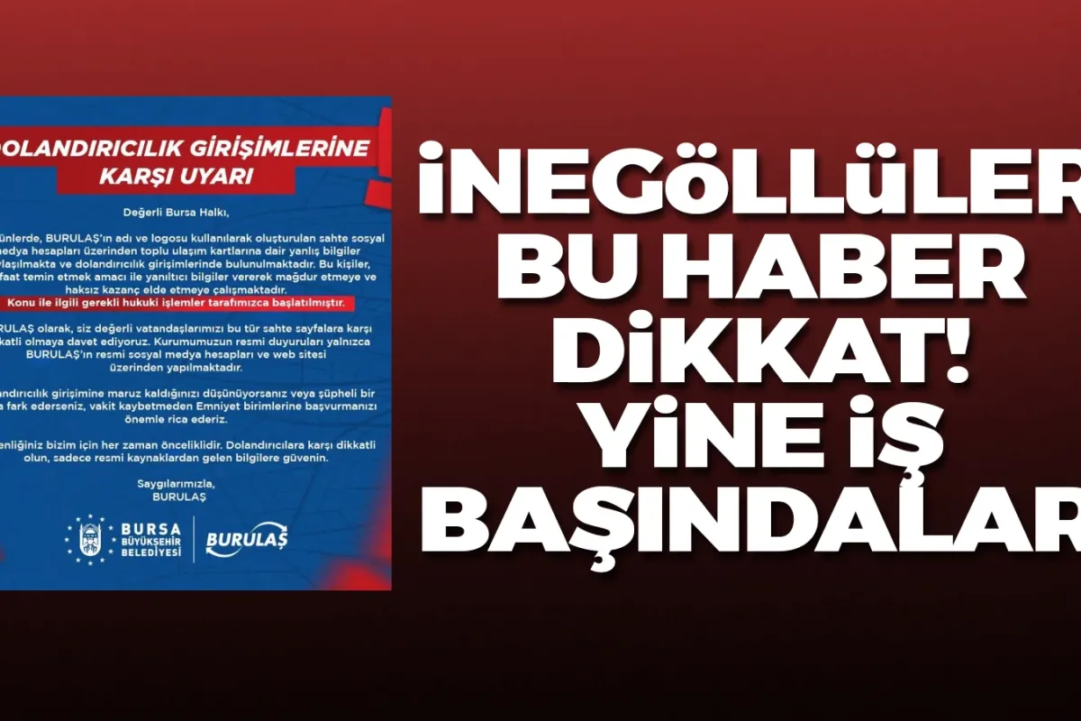 İnegöllüler bu habere dikkat!
