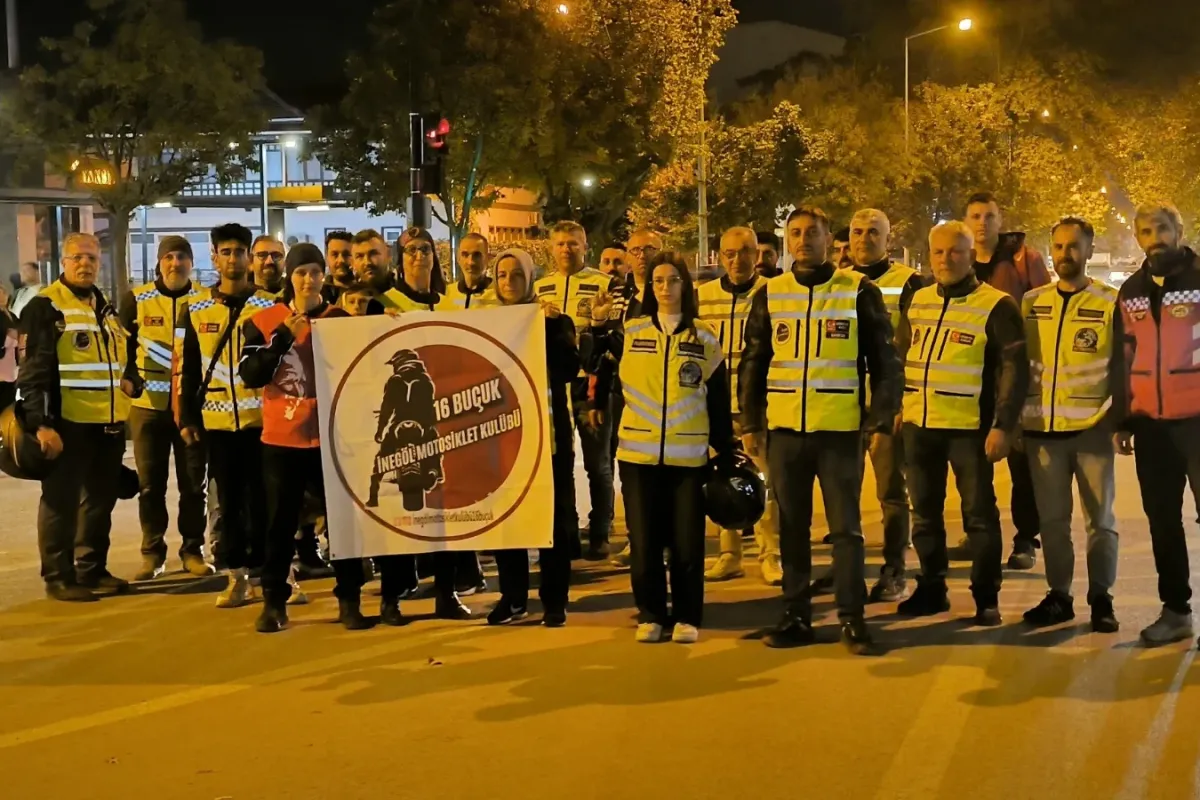 16 Buçuk İnegöl Motosiklet Kulübü'nden Kadın Hakları Yürüyüşüne Tam Destek