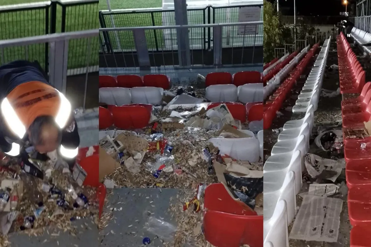 Tribünlerdeki kirlilik başkan Taban'ın tepkisine neden oldu