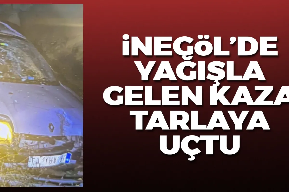 İnegöl'de kontrolden çıkan araç tarlaya uçtu; 1 yaralı