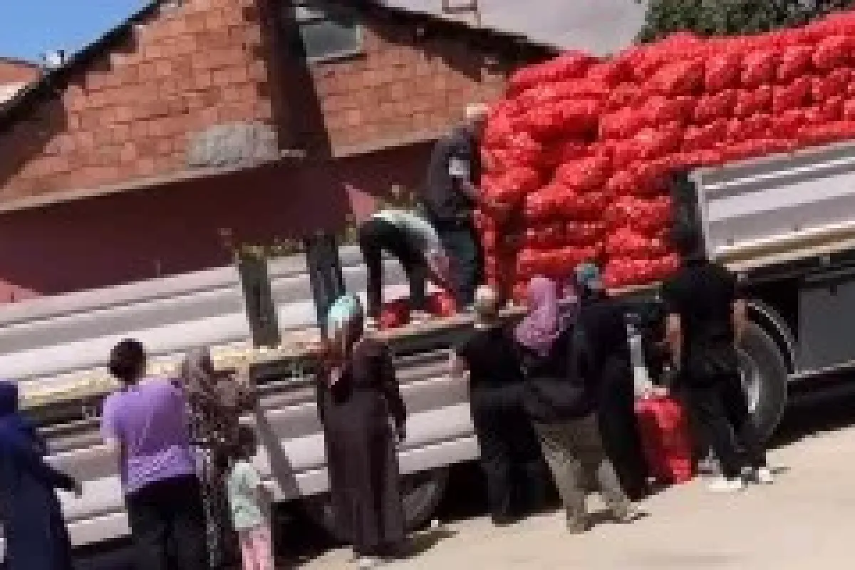 İnegöl'de 1 tır dolusu soğanı ücretsiz dağıttı!