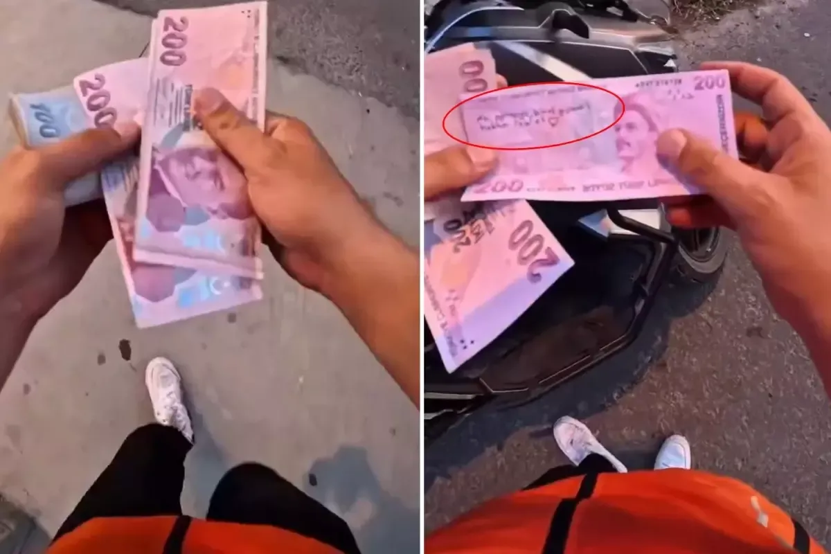 Paranın üzerine yazılan not kuryeyi isyan ettirdi!