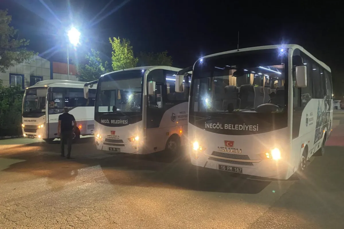 Yangın bölgesinde tahliye için İnegöl'den otobüsler gönderildi