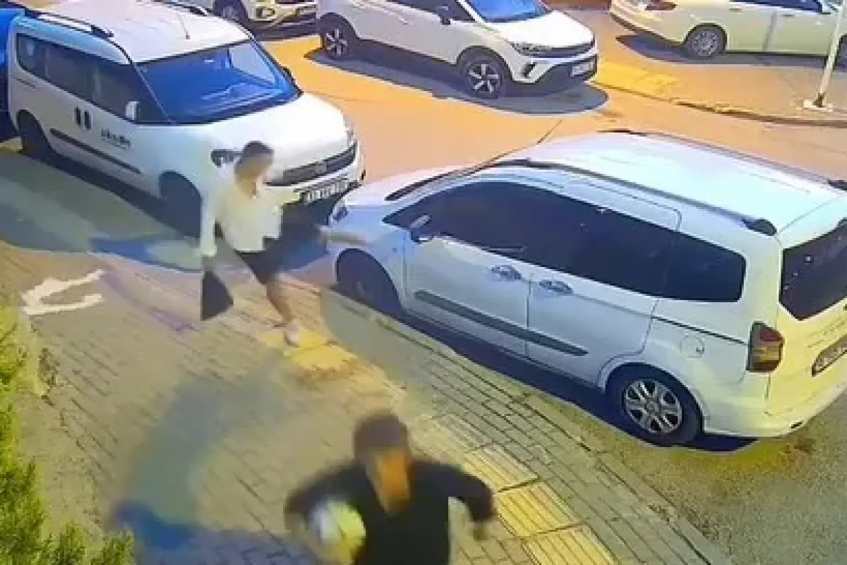 Park halindeki araçlara saldırıp aynalarını kırdılar
