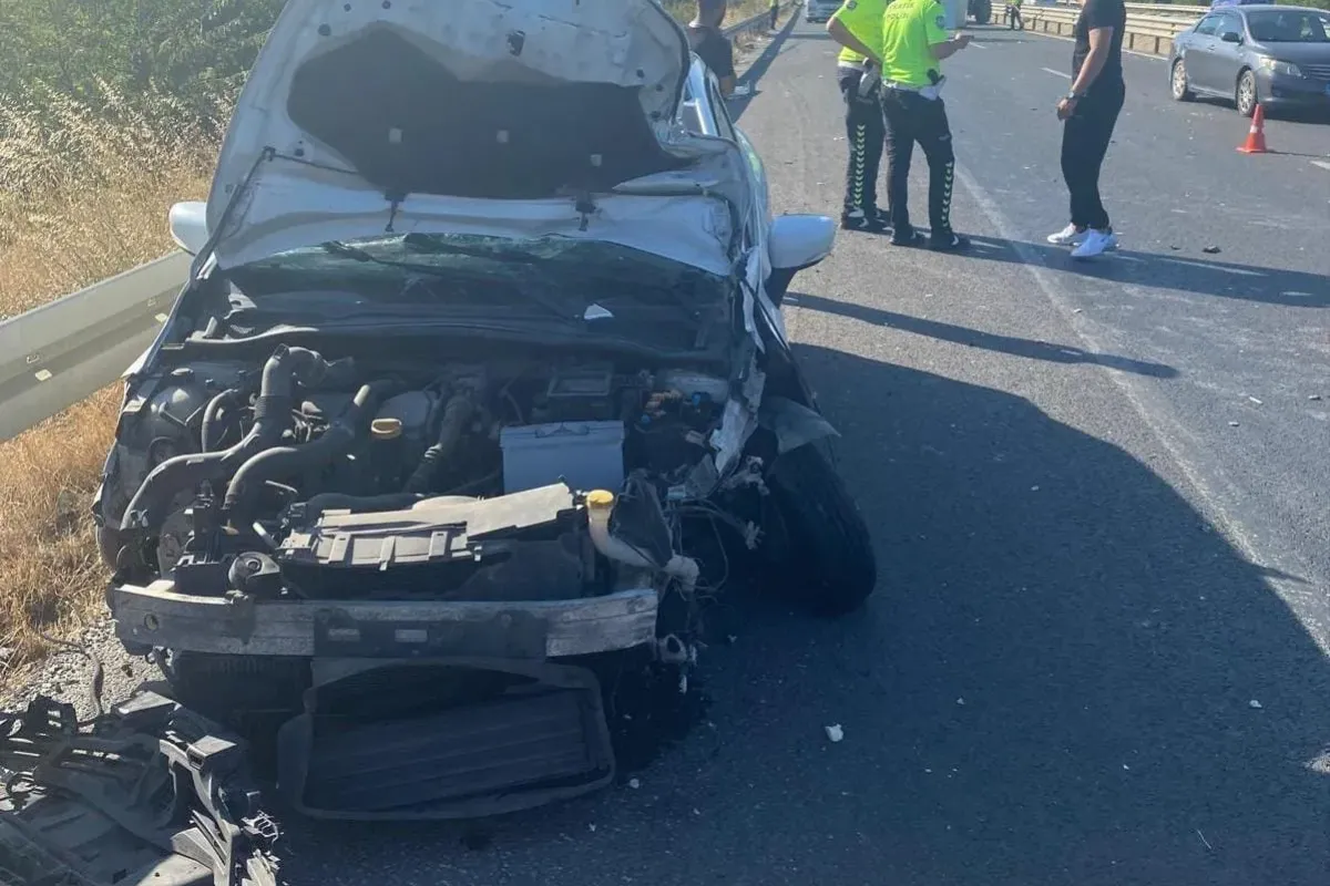 İnegöl'de korkutan kaza! Araç hurdaya döndü