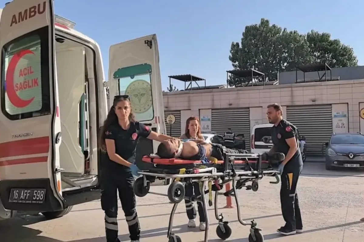 İnegöl'de korkutan olay! Makineye sıkıştı