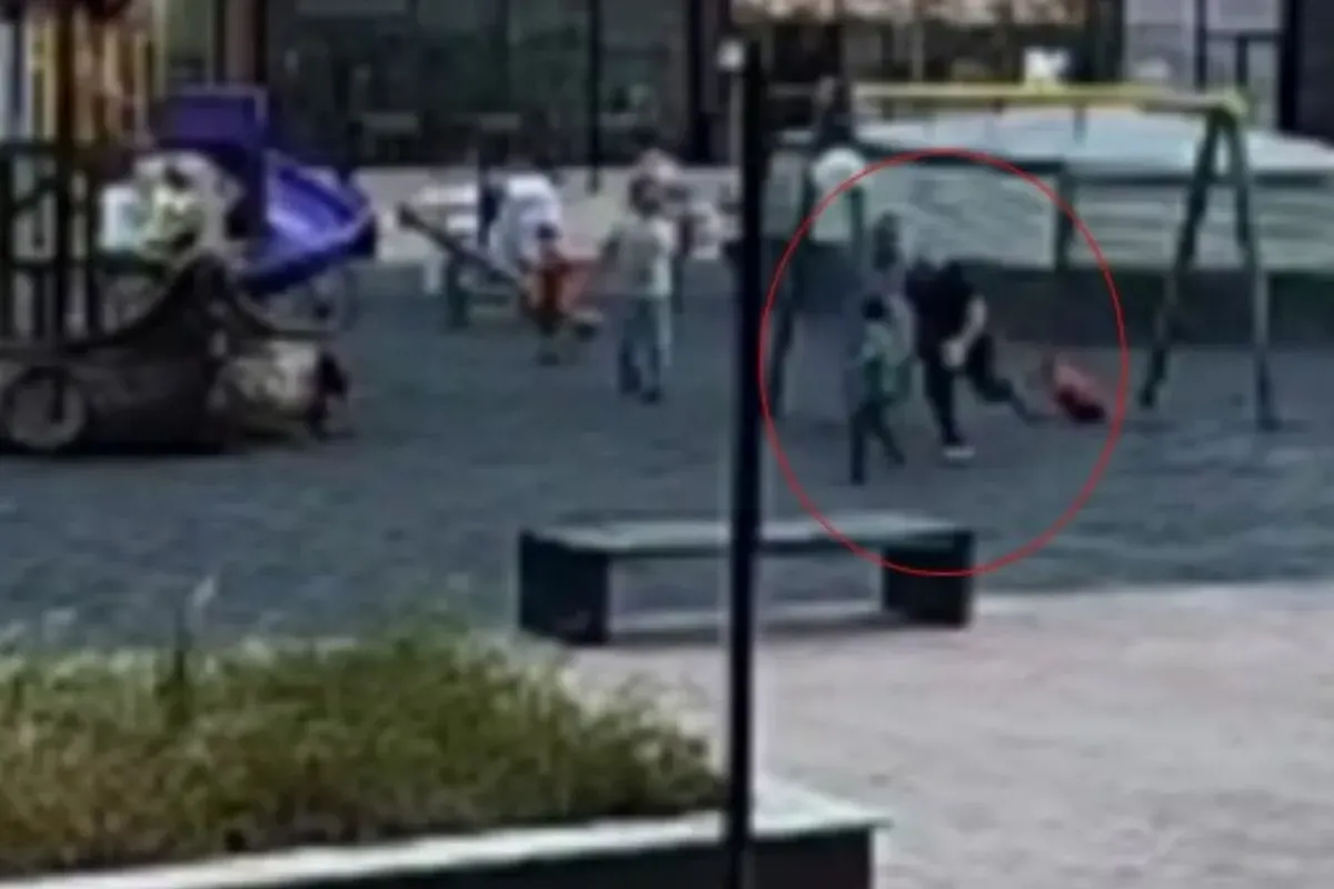 Parkta oynayan çocukları yerden yere vurdu!