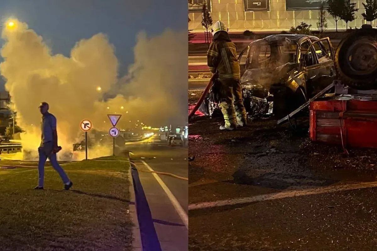 İnegöl'de gece saatlerinde korkutan kaza!
