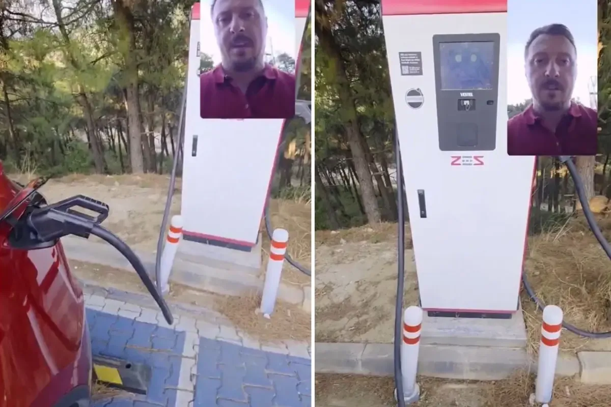 Şarj istasyonunda şahit olduğu manzara çıldırttı!