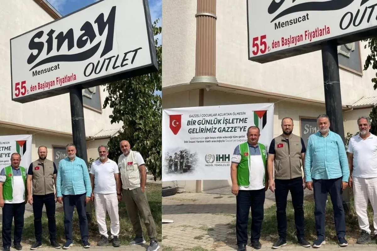 İnegöl'de 1 günlük gelirini Gazze'ye bağışladı