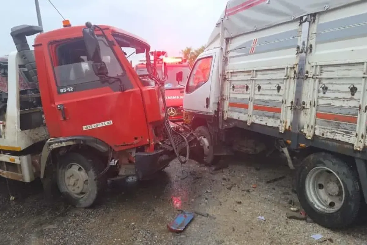 Çekici ve kamyon kazasında 4 kişi yaralandı!