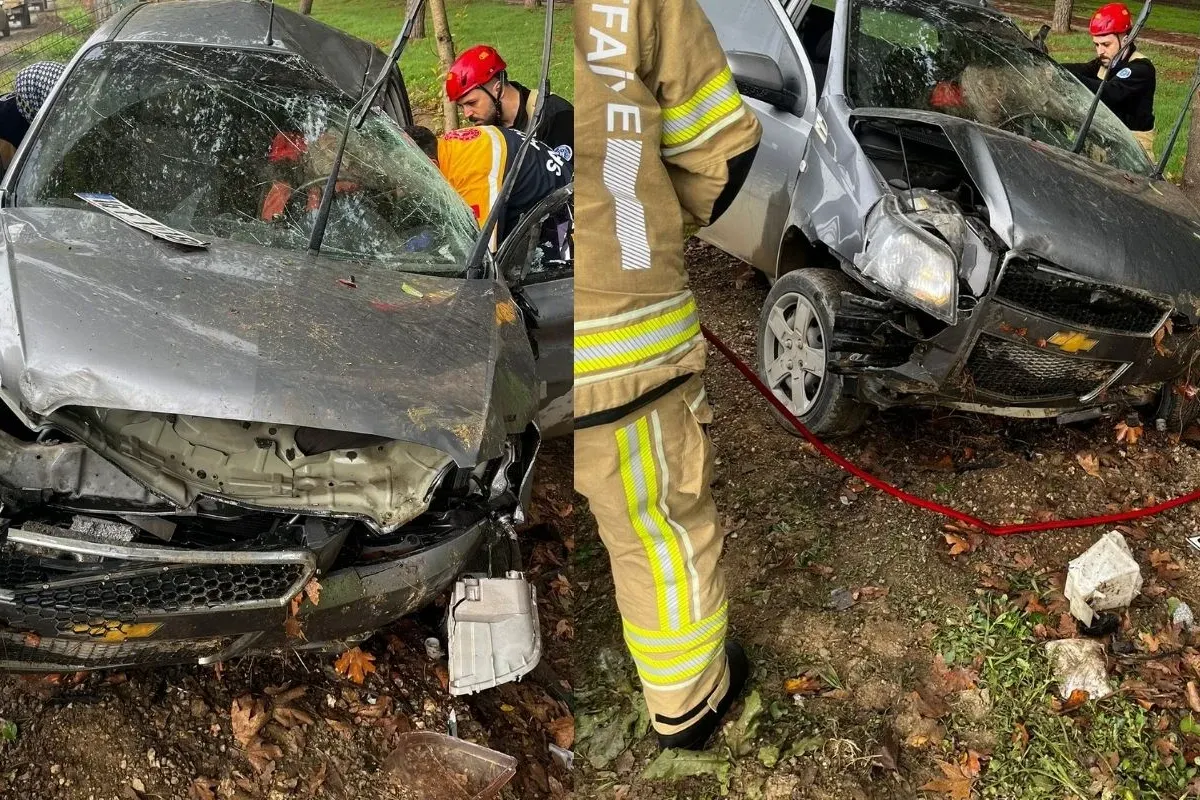 İnegöl yolunda feci kaza! Kadın sürücü ağır yaralandı