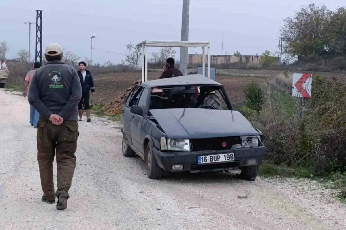 İnegöl yolunda kaza 1 ölü, 2 yaralı
