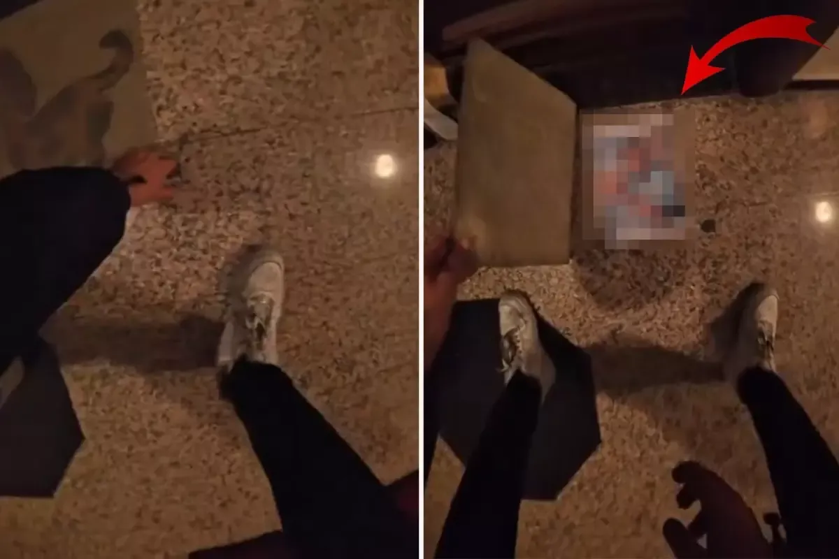 Paspası kaldıran kurye büyük şok yaşadı!