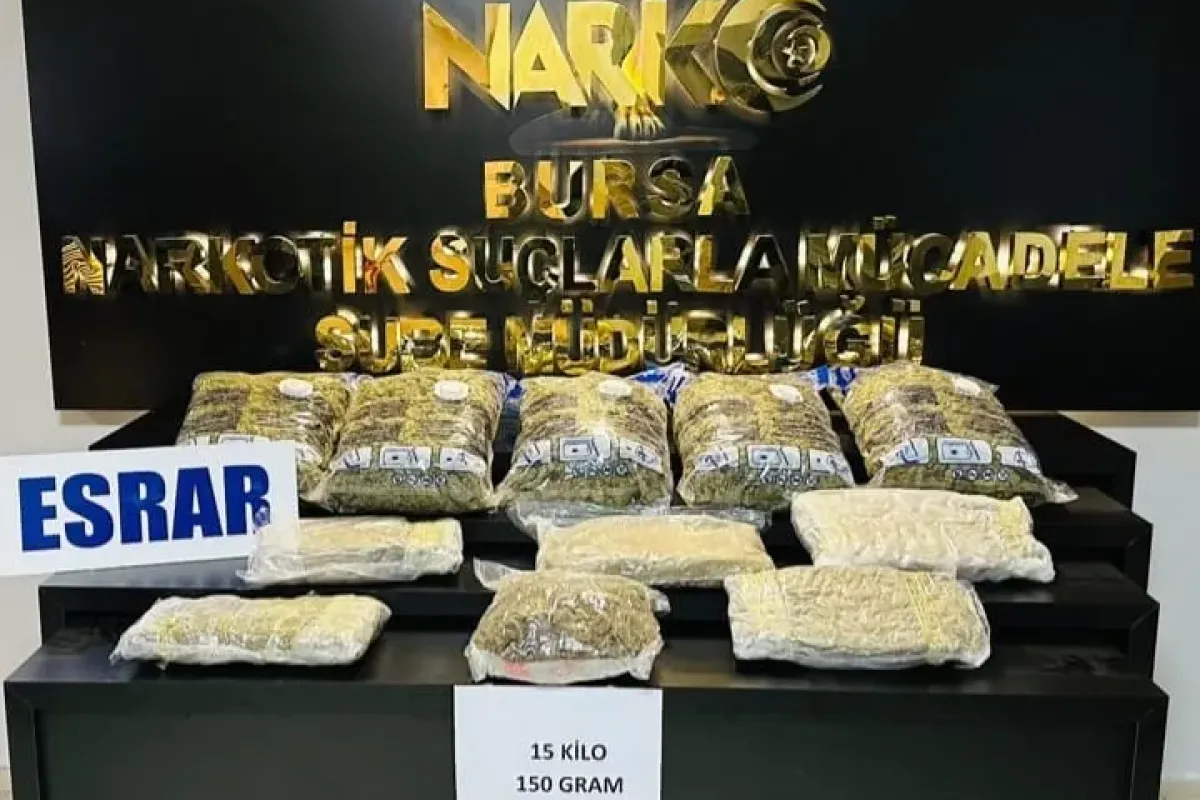 Bursa'da uyuşturucu operasyonu: 15 kilo esrar ele geçirildi