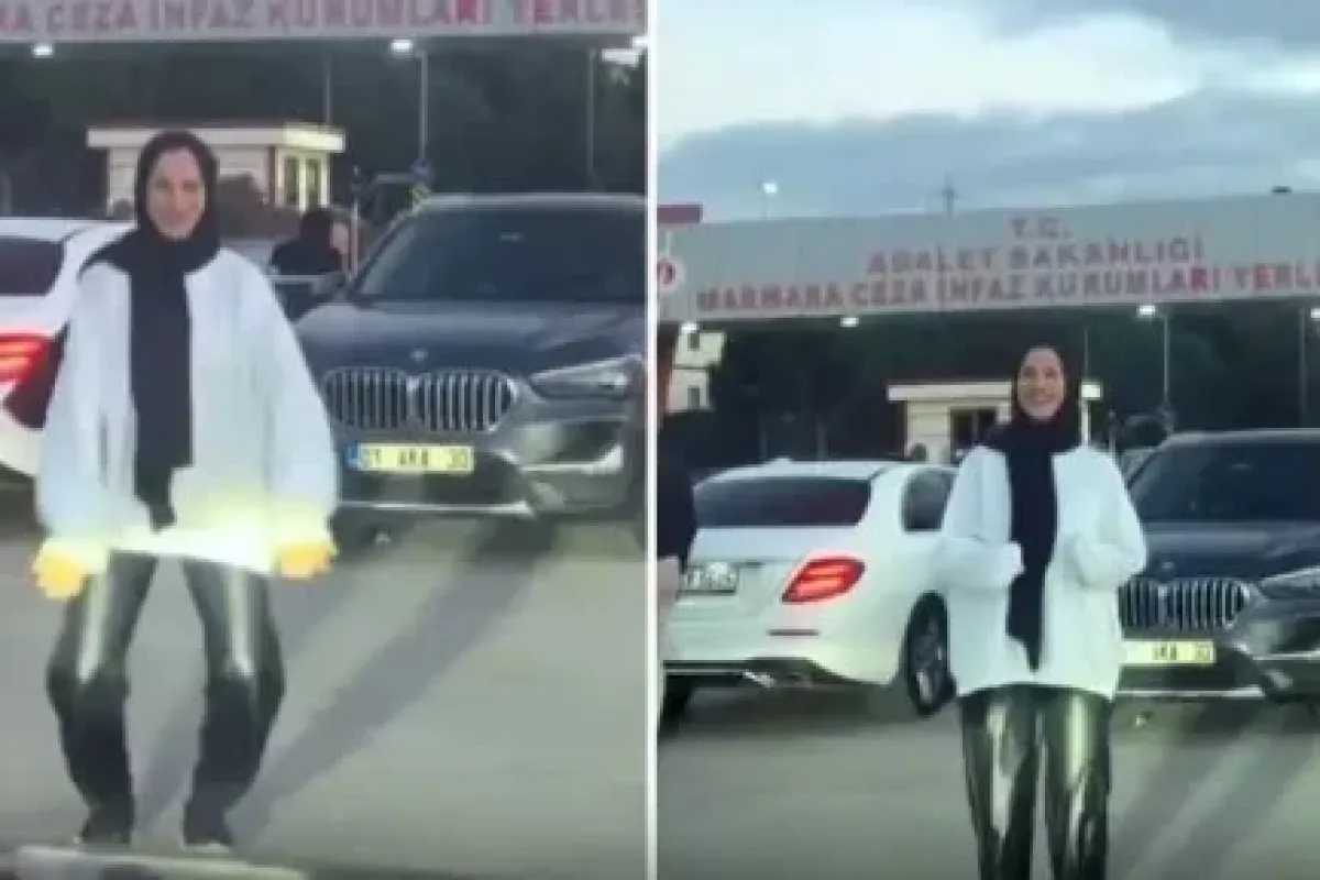 Eşinin tahliyesini beklerken yaptıkları olay oldu!