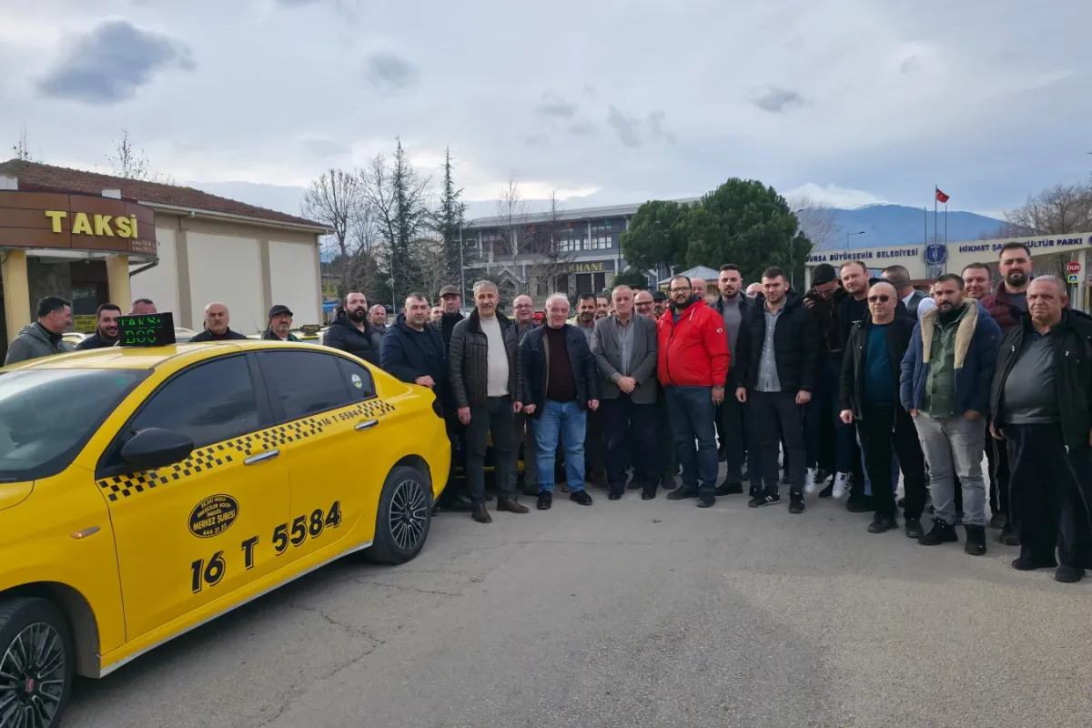 İnegöl’de taksicilerden konvoylu tepki