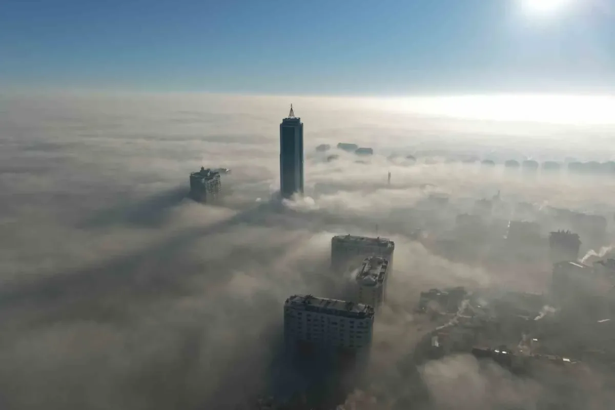 Konya sabah saatlerinde sis denizine döndü