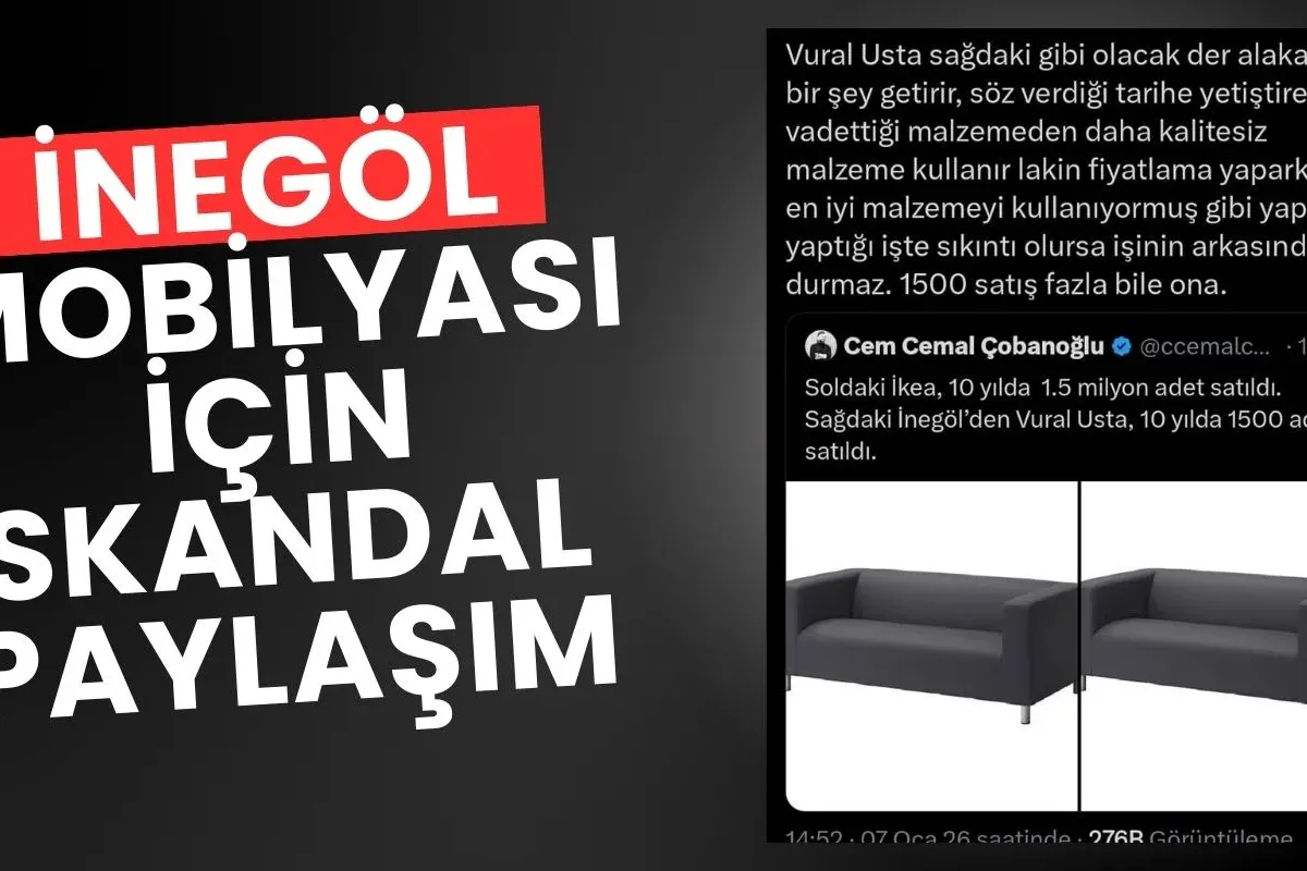 İnegöl Mobilyacı için skandal paylaşım!