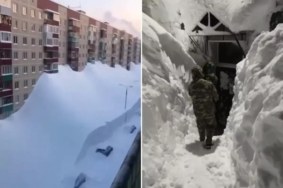 Kamçatka’da 3 metreyi aşan kar hayatı durdurdu