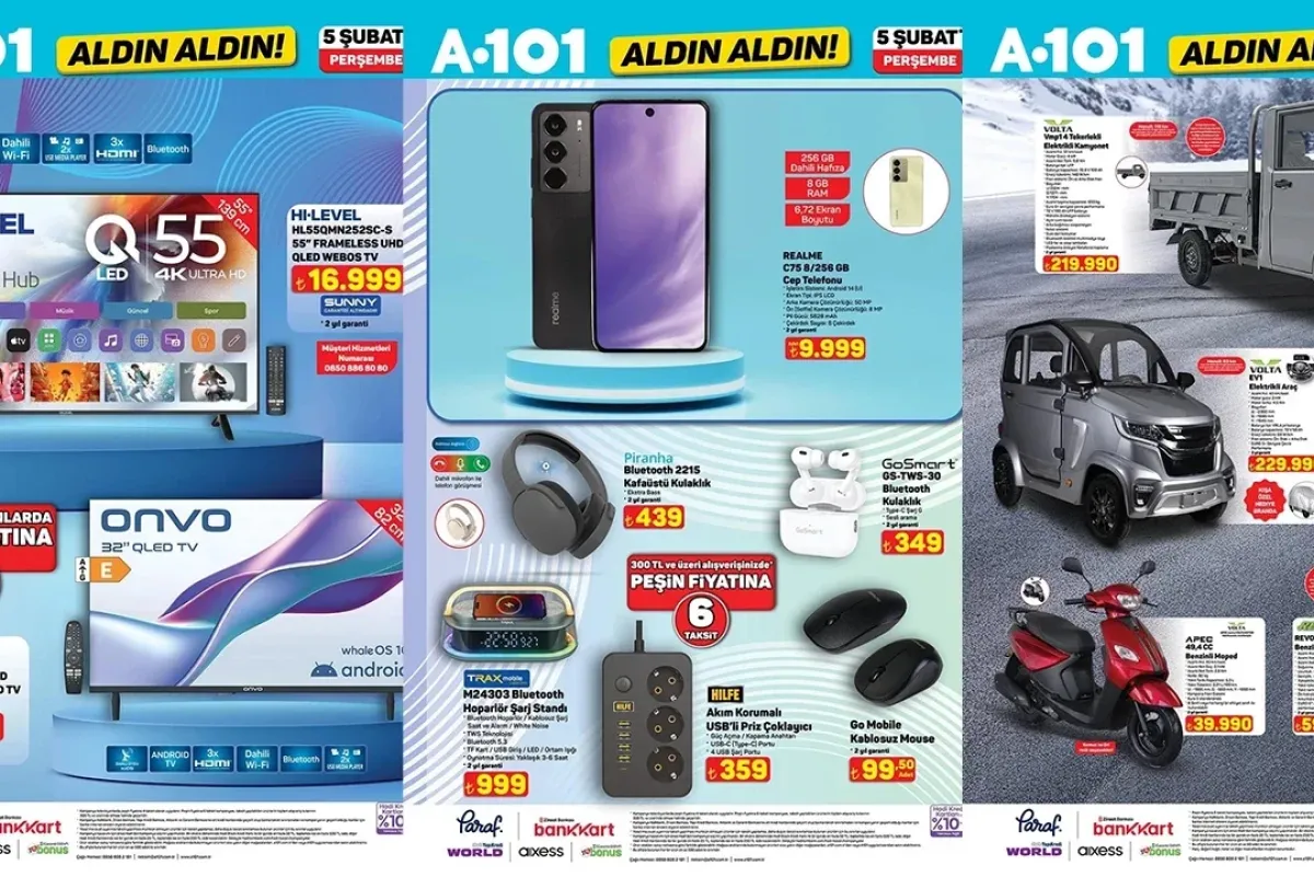 A101 5 Şubat 2026 aktüel ürünler kataloğu ve fiyatları