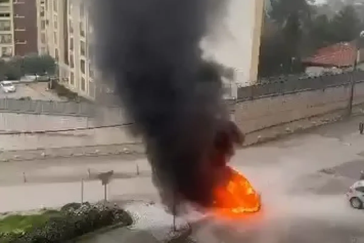 Bursa’da yanan araç art arda patladı, mahalleli panik yaşadı