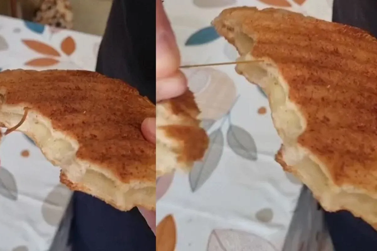Uzadıkça uzadı! Ekmekten çıkan şeye bakın