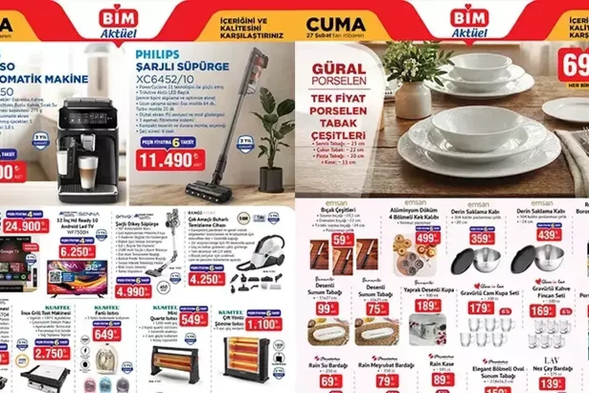 BİM 27 Şubat aktüel kataloğu: Kahve makinesi, ısıtıcı