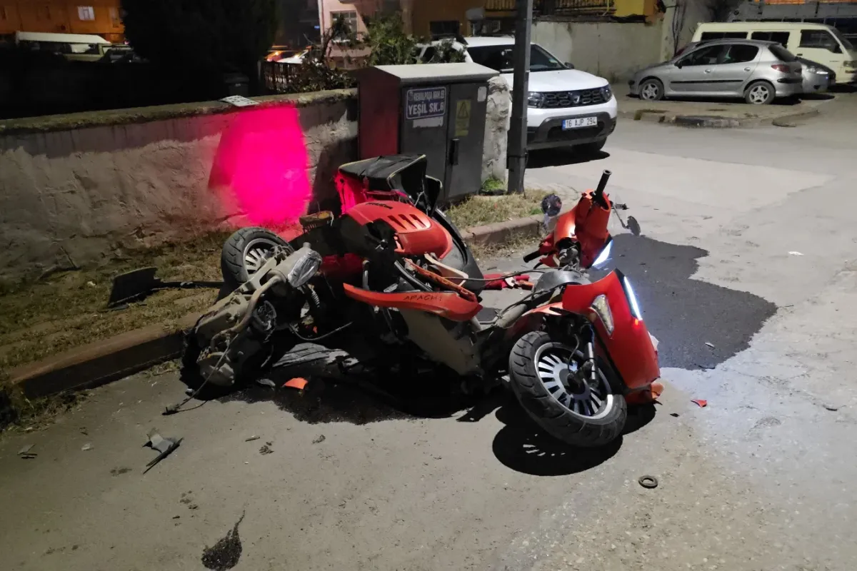 İnegöl'de iftar saati kaza, motosiklet sürücüsü ağır yaralandı