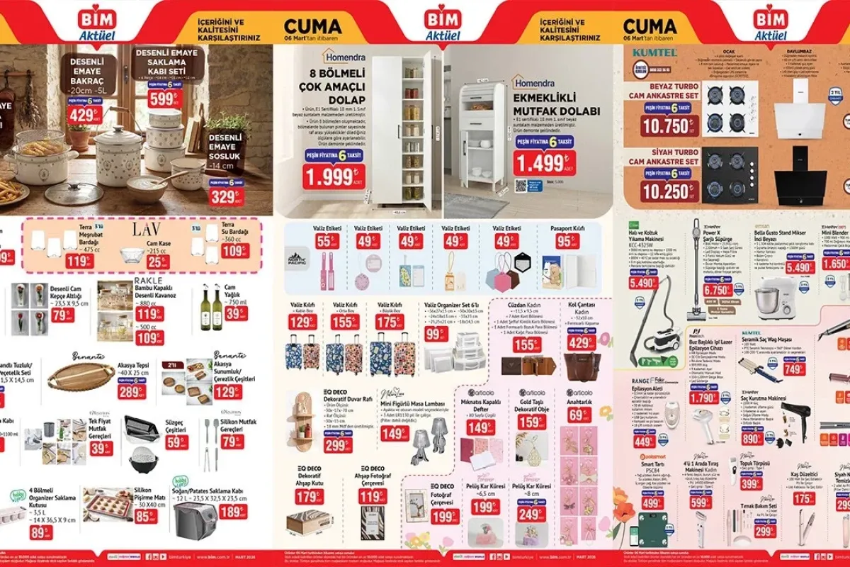 BİM 6 Mart 2026 aktüel ürünler kataloğu ve fiyat listesi