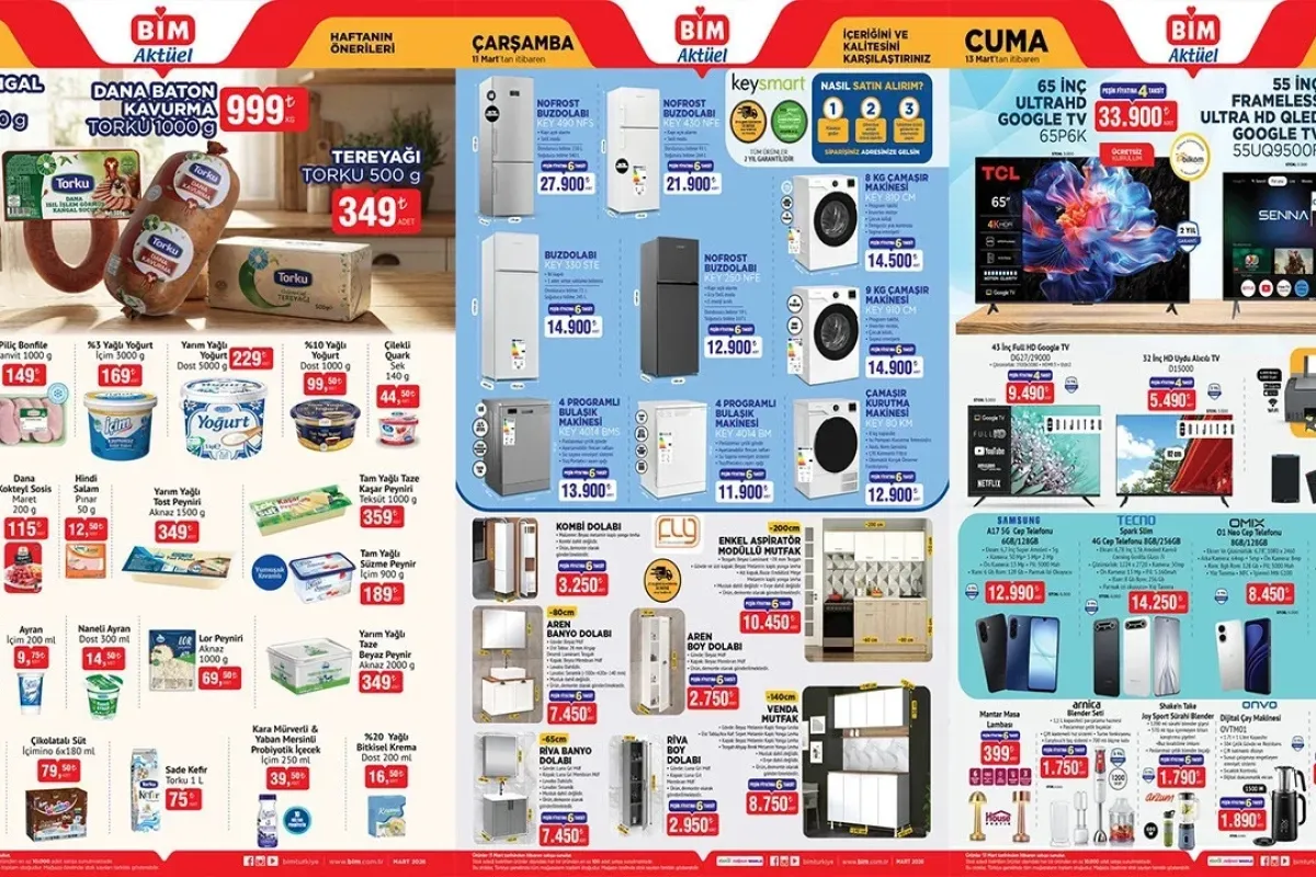 BİM 10-11-13 Mart 2026 aktüel ürünler kataloğu yayımlandı